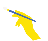 Illustration einer geöffneten Hand mit einem Herz darüber vor einem türkisblauen Hintergrund.